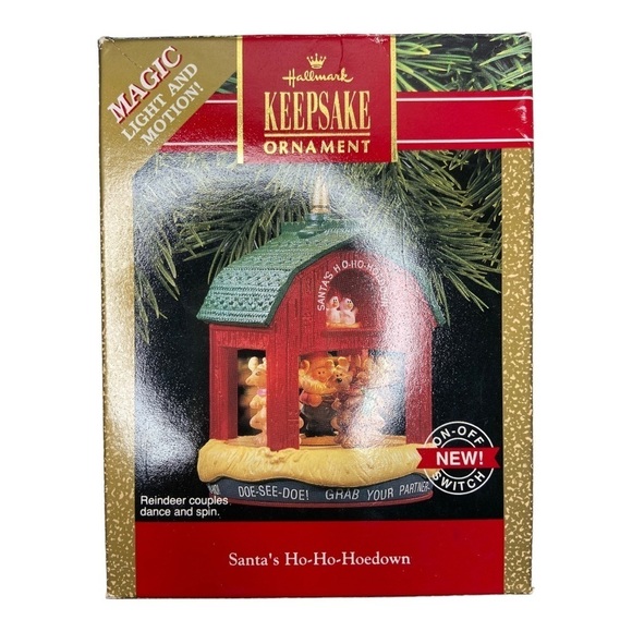 1990 Hallmark Keepsake Santa's Ho-Ho-Hoedown Magic Light Motion Ornament - Picture 1 of 15